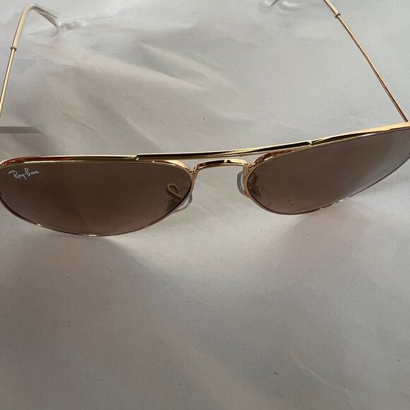 New Ray-Ban RB3025 Aviator Sunglasses Gold Frame Gradient Brown Lens 55mm Case - Picture 14 of 14